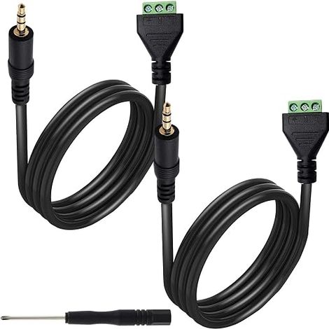 3.5mm Jack Connector 3.5mm Screw Terminal Cable Stereo Audio 3 Pin 3.5mm Male to 3 Pin Male to Female Screw to Bolt AV Headphone Type Adapter Cable (27cm) (1/5)