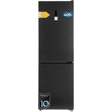 Cecotec Réfrigérateur Combiné Bolero CoolMarket Combi 409 Dark E. 409 L, Hauteur 184,6 cm, Largeur 59,5 cm, Total NoFrost (1/3)