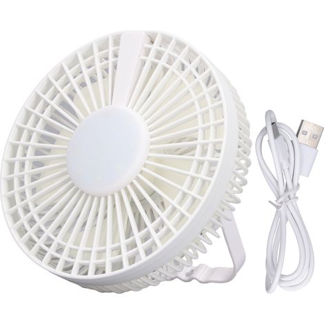 Ventilateur portable avec veilleuse, tête rotative oscillante, 3 vitesses réglables, mural, rechargeable USB, pour camping et cuisine (1/5)
