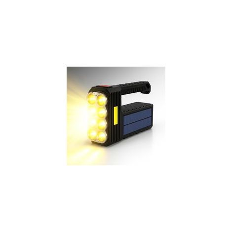 Lampe de poche solaire LED Mega Power, rechargeable – Super lumineuse, idéale pour camping, maison et urgences [Classe énergétique A]