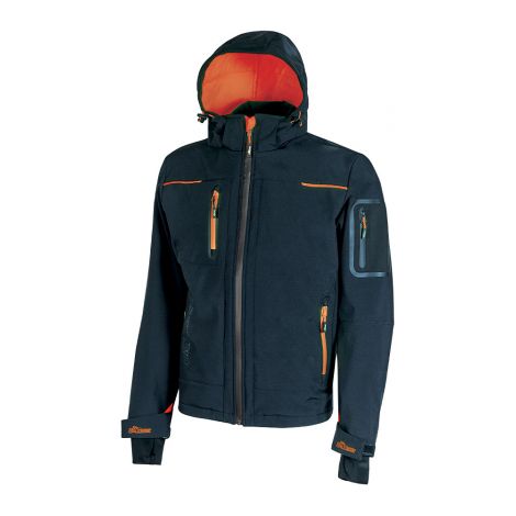 Veste de travail softshell Bleu Marine/Orange SPACE - FU187DB - U-Power - taille M (1/8)