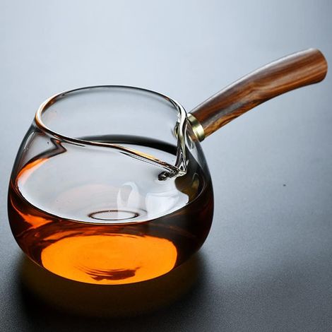 Tasse à thé chinoise en verre de 360 ml avec poignée latérale, service à thé Kung Fu pour cérémonie du thé (1/4)