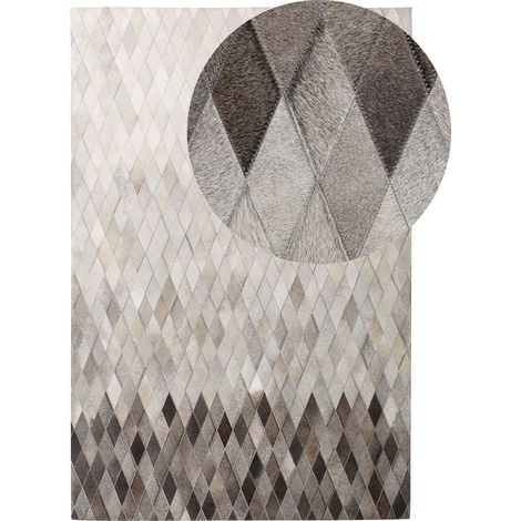 Teppich MALDAN Beige 140 x 200 cm Echtleder