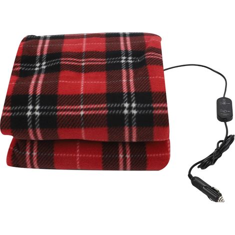 Couverture chauffante voiture DC12V-24V – Contrôleur température 3 niveaux chauffage arrêt temporisé camping extérieur 59,06x43,31in rouge (1/4)