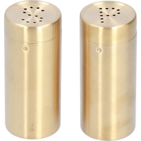 2 pièces pot d'assaisonnement, pot à épices bouteille d'assaisonnement en acier inoxydable salière et poivrière outil de cuisine (Gold (two SPs)) (1/5)