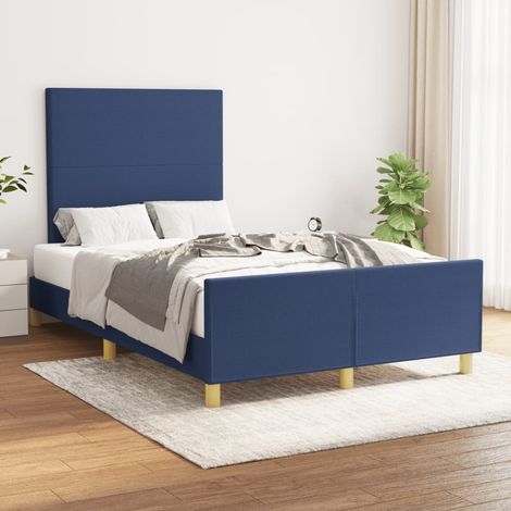 Bettgestell ohne Matratze Blau 120x190 cm Stoff (1/5)