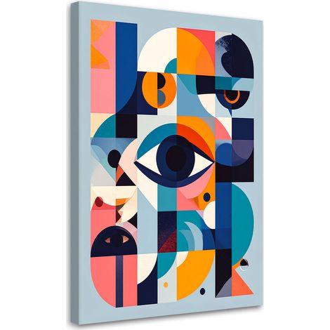 Tableau déco Abstraction œil dans le style Bauhaus 60x90 (1/4)