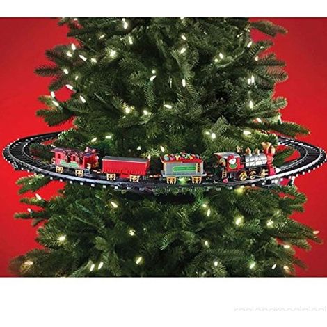 TrAdE Shop Traesio - Trenino Natalizio Con Supporto Per Centro Albero Treno Elettrico Con Luci Natale - (1/3)