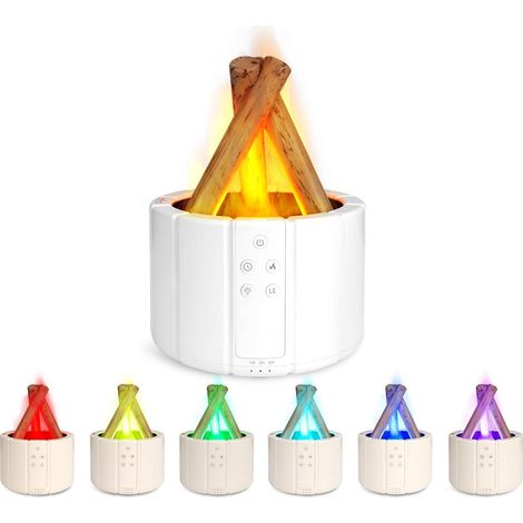 Diffuseur de Flamme Humidificateur 7 Couleurs de Flamme, Diffuseur D'huiles Essentielles Aromathérapie avec Protection Sans Eau, Diffuseur D'air pour la Maison, le Bureau, la Chambre à Coucher (1/5)