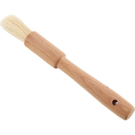 Kochpinsel aus Holz für Grill, Öl und Soßen, Küchenutensil mit rundem Griff, Gebäckpinsel (1/5)