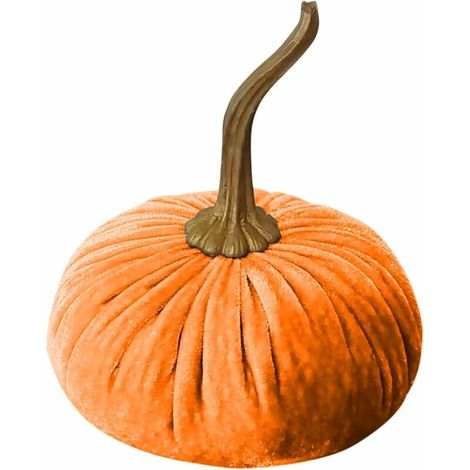Citrouille décorative d'automne, style rustique moderne, idéale pour un mariage, Halloween, Thanksgiving ou toute autre fête. Couleur orange, 11 cm. (1/3)
