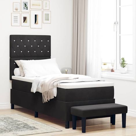 Boxspringbett mit Kopfteil Schwarz 200 x 80 cm Samt vidaXL (1/5)