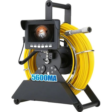 Telecamera per ispezione tubazioni, schermo da 4,3 pollici, design impermeabile, portata 30 m, diametro 22 mm, con DVR. (1/2)