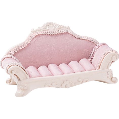 1 pce Boîte organisateur de bijoux / porte-bagues en forme de canapé à talons élégant - Cadeau parfait pour rangement et décoration mode (1/5)