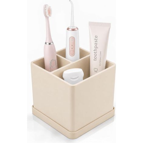 Support pour Brosse à Dents électrique en Silicone, 21 x 9 x 9 cm, Porte-Dentifrice de Salle de Bain, avec Orifice de Drainage, Souple et résistant aux Chocs, adapté à la Maison et au Bureau (1/5)