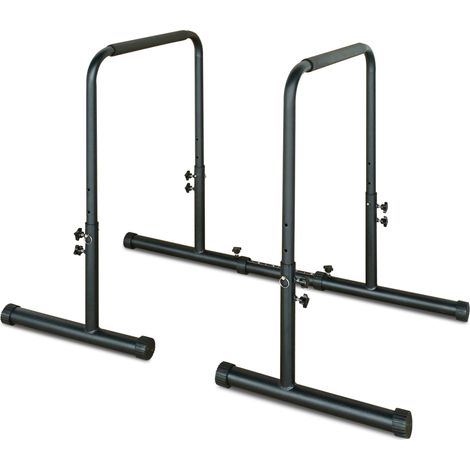 Estación de fondos ajustable en altura de hierro negro, capacidad 249 kg, para casa y gimnasio (1/4)
