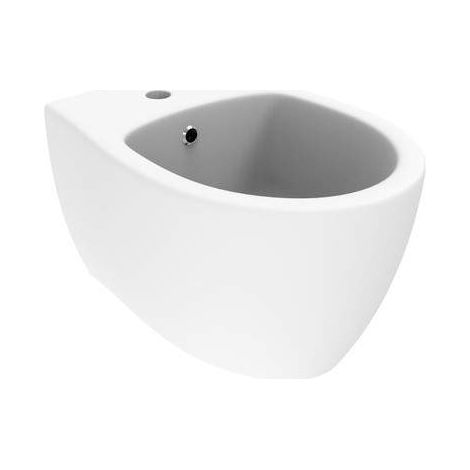Bidé suspendido de 51 cm de largo blanco mate con rebosadero Ercos  Kite BCKTEOBIDE0001  Blanco mate