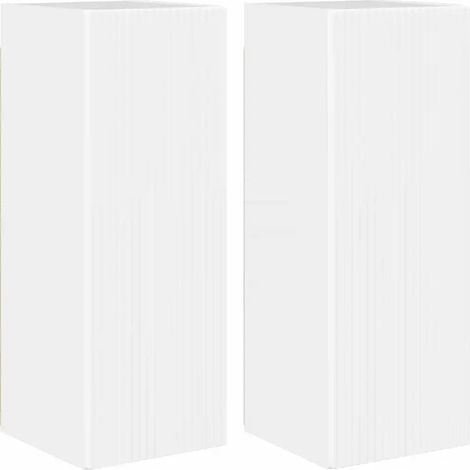 Meuble TV mural moderne gain de place 30 x 31 x 80 cm en bois d'ingénierie blanc brillant (1/5)