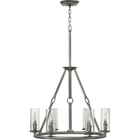 Elstead Dakota - 6 Leichter mehrarmiger Kronleuchter, Antik-Nickel-Finish, E14