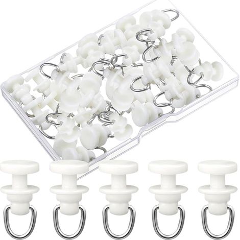 (50 Pièces Crochet de Rideau Rail Set, 50 Pièces Crochet Rideau Rail Glisseur, Rouleaux De Tringle à Rideaux Glissières, pour Porte et Fenêtre Rideau de Douche (1/4)