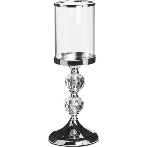 Candle Holder COTUI Glass 36 cm Silver