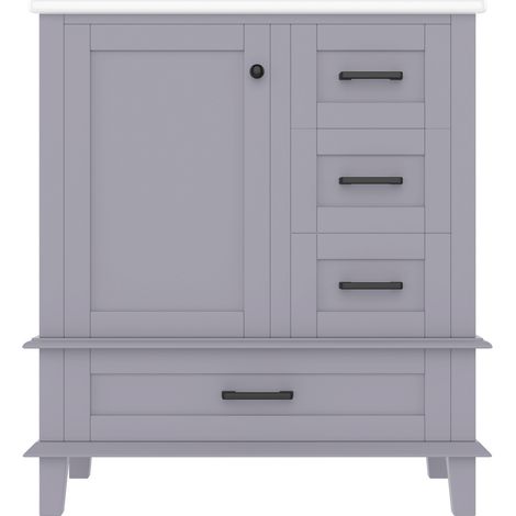Mobile bagno da terra 76x46x83,5 cm grigio con lavabo in ceramica integrato MODENUIT (1/5)
