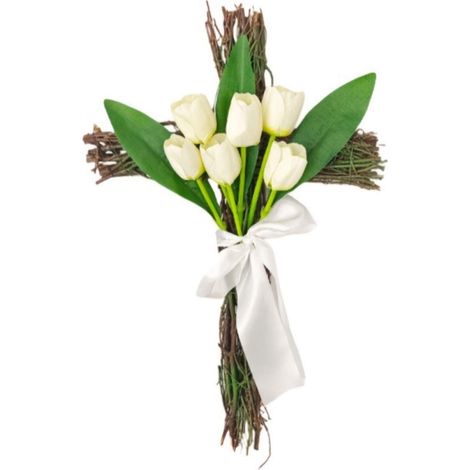 Guirlande Artificielle De Tulipes - 50 cm - Décoration De Porte Pour Pâques Et Printemps - 1 Pièce (1/5)