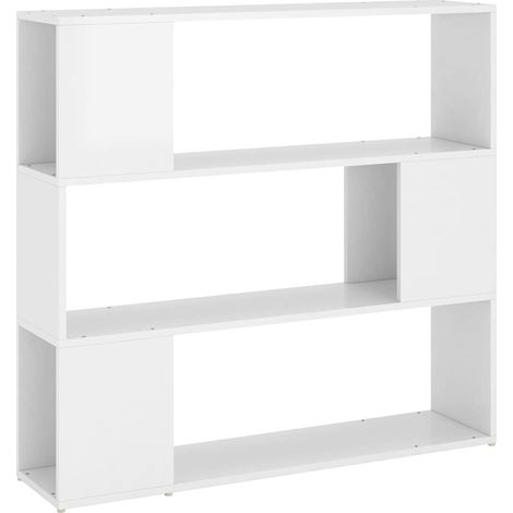 Maison Exclusive - Bibliothèque/Séparateur de pièce Blanc brillant 100x24x94 cm (1/5)