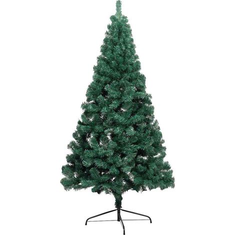 Albero di Natale  Albero natalizio  Albero festivo a Metà Preilluminato con Palline Verde 180 cm (1/5)