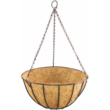 Hängeampel Classic Ø 35 cm mit Kokoseinlage, Kette und Haken (1/2)