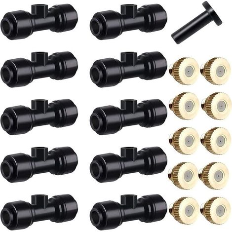 21PCS Systme D\'irrigation Systme de Brumisateur Extrieur Kit,Buse de Pulvrisation en Laiton pour Jardin,Atomiseur Buse,pour Jardin Terrasse Patio Bricolage,l\'Irrigation de l\'Arrosage des Jardins (1/4)