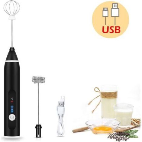 Rechargeable coffee mixer/whisk with cappuccino, hot chocolate, egg whisk, and handheld milk frother (1/5)