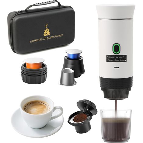 Machine à Café Espresso Portable 15 Bars,Cafetière Électrique Sans Fil (1/5)