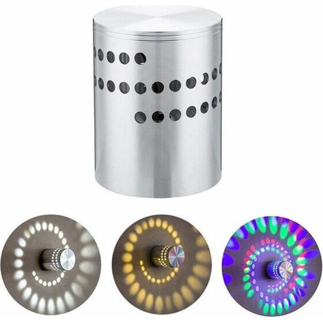 3W LED Plafonnier Coloré RVB Spirale Trou Applique Murale LED Luminaire Éclairage Moderne Créatif Intéri Mur Décor Lumière Allée Chambre Vestibule Foyer Café (1/5)