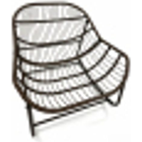 Fauteuil de jardin à bascule forme oeuf en osier coussin épais usage intérieur et extérieur style lounge moderne gris format (1/5)
