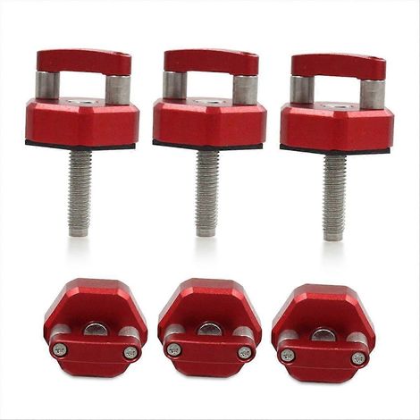 Lot de 6 vis à main à démontage rapide pour toit rigide de voiture (rouge) (1/5)