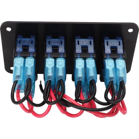 Vorverdrahtetes 4-Schalter-Wippschalterfeld aus Aluminiumlegierung für 12–24 V Gleichstrom, geeignet für Pkw, Wohnmobile, Motorräder, Busse, Anhänger und UTVs. (1/5)