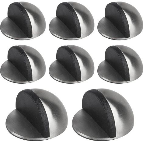 Set mit 8 selbstklebenden Türstoppern aus Edelstahl mit Gummipads für Schlafzimmer, Balkontüren, Möbel und Böden.