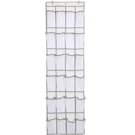 Organizer per scarpe da appendere alla porta, 2 pezzi, borsa portaoggetti sospesa con 24 tasche, organizer per scarpe sospeso, organizer sospeso multifunzionale per camera da letto (1/3)