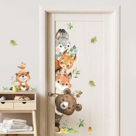 Stickers De Porte Ourson Chambre Papier Peint Autocollants Amovibles (1/2)