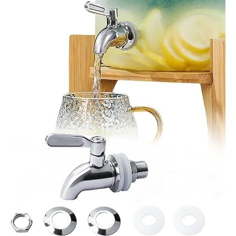 Rubinetto di ricambio per distributori di bevande, rubinetti di ricambio in acciaio inox, rubinetto per distributore di bevande per acqua, vino, birra, succo di frutta (1/5)