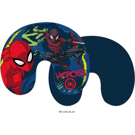 Coussin Tour de Cou Spiderman - Bleu, Noir et Rouge