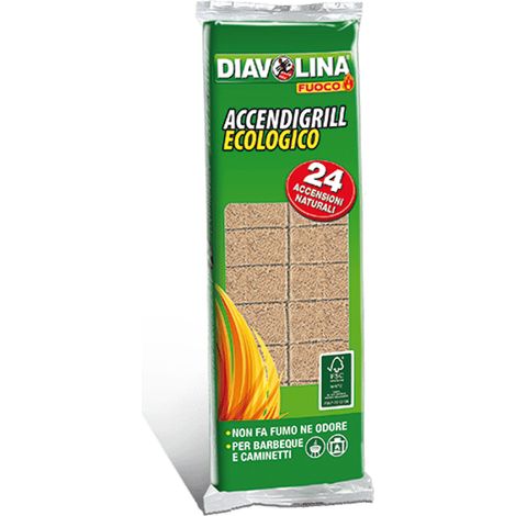 ACCENDIGRILL ECOLOGICO 'DIAVOLINA' 24 cubi - 24 pezzi- DIAVOLINA