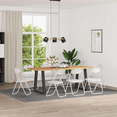 vidaXL Chaise pliante 8 pcs Blanc 48 x 43,5 x 81 cm Simili cuir