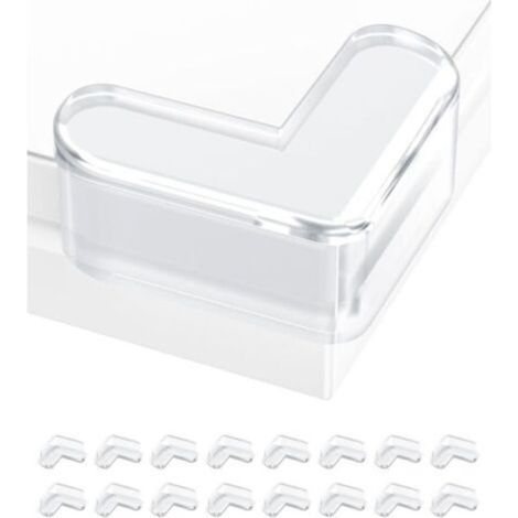 16pcs Transparent anti-collision children's table corner protective cover, L-shaped acrylic table corner protector (1/4)