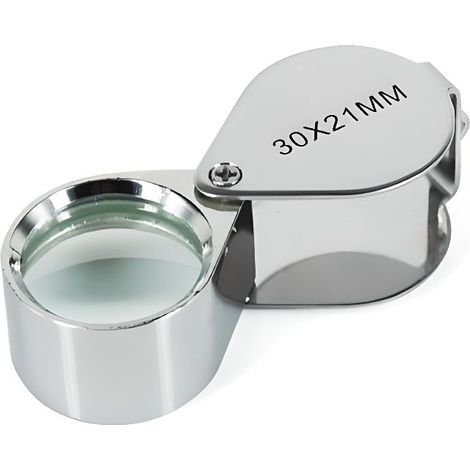 Loupe de bijoutier TRIXES - 30x21mm - Verre optique - Cadre chromé - Pour horlogers et diamantaires (1/4)
