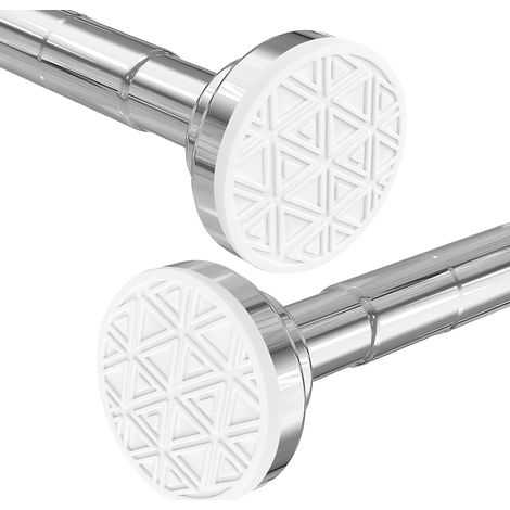 Tringle à rideau de douche extensible de 48 à 200 cm, sans perçage, réglable, antidérapante, ne rouille pas, acier inoxydable 304, pour salle de bain, cuisine (argenté, 48 à 200 cm) (1/5)