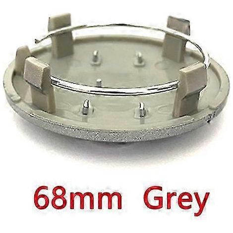 Satz mit 4 grauen und schwarzen Radkappen (135 mm, 69 mm, 68 mm, 61 mm und 60 mm), inklusive Logo und Staubschutz. Autozubehör. Teilenummer: 8D0601170 (grau, 68 mm).