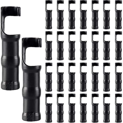 Lot de 30 colliers de serrage noirs pour tuyaux de jardin, colliers à pression en plastique de 25 mm pour la fixation de tubes PVC et films plastiques sur les structures de serres et les serres de jar (1/5)