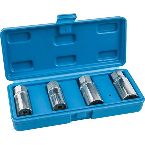 Kit extractor de espárragos métricos de 4 piezas (6/8/10/12 mm), llaves de vaso para espárragos rotos, accionamiento cuadrado de 12,5 mm, portátil de alta resistencia (1/5)